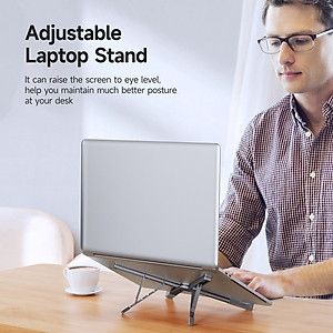 Giá Đỡ nhôm nguyên khối dành cho Laptop, Macbook, iPad Dux Ducis X-Shape Folding điều chỉnh độ cao, tản nhiệt_ Hàng chính hãng