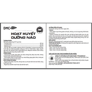 Viên Uống Bổ Não HOẠT HUYẾT DƯỠNG NÃO Domesco Hộp 60 Viên - Hỗ Trợ Tăng Cường Tuần Hoàn Máu Não, Cải Thiện Trí Nhớ, Ngăn Ngừa Hình Thành Cục Máu Đông, Giảm Đau Đầu, Hoa Mắt, Chóng Mặt