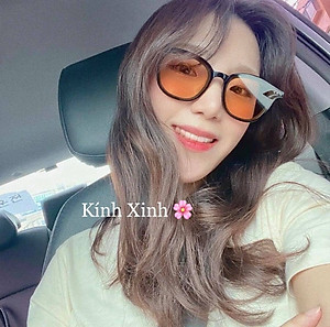 Kính râm, Kính mát Mắt tròn màu vàng chống nắng uv hottrend