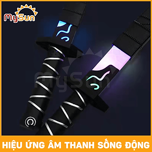 Kiếm Katana Nhật nhựa phát ánh sáng đồ chơi Samurai mini giá rẻ như thật cho bé trai tặng PIN MySun
