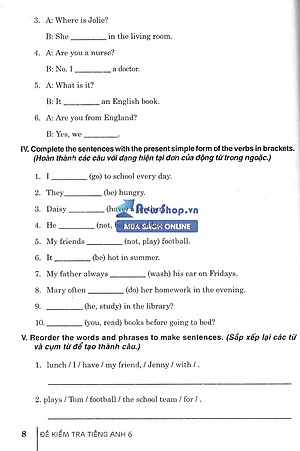 ĐỀ KIỂM TRA TIẾNG ANH 6 (BÁM SÁT SGK KẾT NỐI TRI THỨC VỚI CUỘC SỐNG)