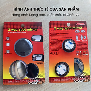 Bộ 2 Gương cầu lồi ô tô Hàng Xuất Khẩu Mỹ, tráng bạc dày công nghệ gương Bỉ TÂM LUÂN Chổi lau tẩm dầu - Hàng chính hãng