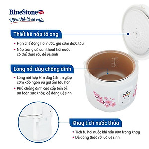 Nồi Cơm Điện BlueStone RCB-5525, 1.8Lit-700W, Hàng Chính Hãng
