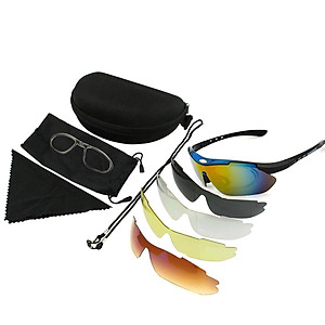 Mắt Kính Xe Đạp Thể Thao Phân Cực Chống Ánh Nắng (5 Mắt Kính) Chống Tia UV Cực Tím Ánh Nắng UV400 (Kèm hộp và phụ kiện, gọng phụ cho kính cận) Đạp Xe, Thể Thao Ngoài Trời, Câu Cá Mai Lee