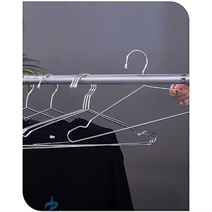 Combo 10 Móc Treo Quần Áo Inox Dạng Tròn Dài 42cm - Chống Trượt, Chống Gỉ, Bền Bỉ, Hiệu Quả - HÀNG CHÍNH HÃNG MINIIN