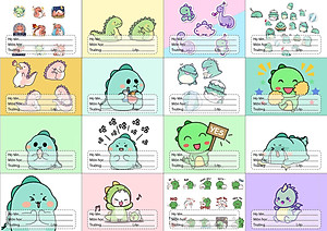 Nhãn vở set 80 nhãn vở hình cute . dễ thương đáng yêu