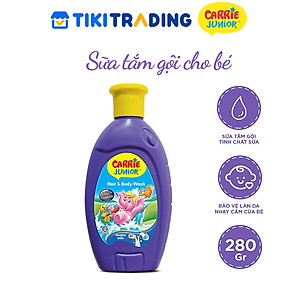 Chai Sữa Tắm Gội cho bé Carrie Junior hương trái cây thiên nhiên 280g