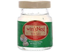 (Thùng 06 hộp) Yến Sào win'sNest Tổ Yến Chưng Sẵn 20% Bổ Sung Canxi (6 Lọ/Hộp) kèm túi