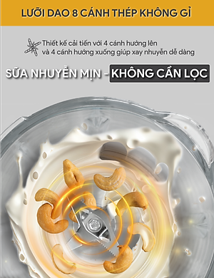 Máy Xay Nấu Sữa Hạt Đa Năng BlueStone BLB-6038 - Công suất 1000W - 7 chương trình nấu - Hàng chính hãng 