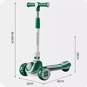 Xe Chòi Chân cho bé, Xe truợt Scooter cho bé 3 in 1, chính hãng, ba bánh phát sáng, có nhạc vui nhộn chịu lực đến 80kg