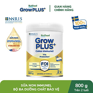 Sữa bột Nutifood GrowPLUS+ Sữa Non Immunel trên 2 tuổi Lon 800g
