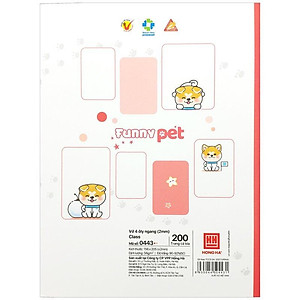 Vở Class Funny Pet - 4 Ly Ngang 200 Trang 58gsm - Hồng Hà 0443 (Mẫu Màu Giao Ngẫu Nhiên)