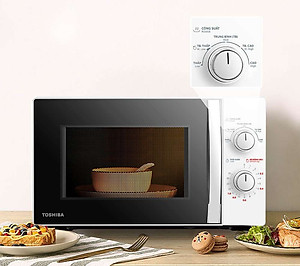 Lò vi sóng Toshiba MWP-MM20P(WH) - Dung tích 20 lít, 5 mức công suất, Kết hợp chống thấm 3 lớp, Kháng khuẩn bên trong lò - Hàng chính hãng