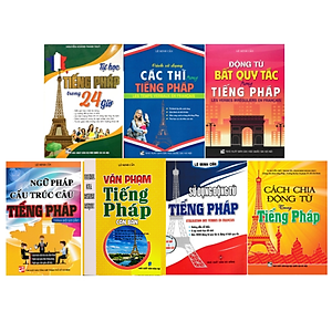 Combo Sách Học Tiếng Pháp Cho Người Mới Bắt Đầu + Tự Học Tiếng Pháp Trong 24 Giờ + Cách Sử Dụng Các Thì Trong Tiếng Pháp + Động Từ Bất Quy Tắc Trong Tiếng Pháp (Bộ 7 Cuốn) - HA