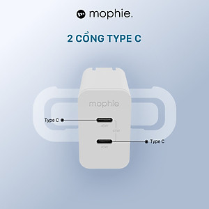 Sạc nhanh Mophie Power Delivery 45W GaN - Hàng chính hãng