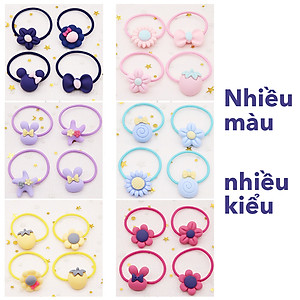 Bộ 40 dây cột tóc dễ thương đựng trong hộp thiếc mèo kitty cho bé gái-One size-Nhiều màu