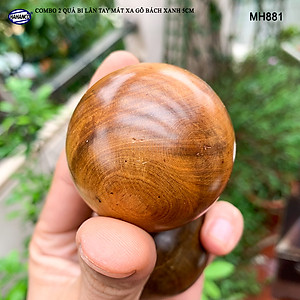 COMBO 2 quả bi 5cm mát xa - lăn tay Gỗ Bách Xanh (MH881) Mát xa giúp dẻo tay, chống mỏi toàn diện