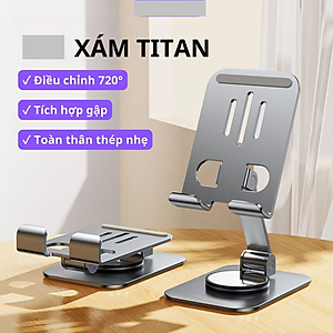 Giá đỡ điện thoại chân đế xoay 360 độ C-003 , chất liệu hợp kim nhôm chắc chắn ( hàng chính hãng)