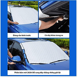 Bạt Phủ Che Nắng Chống Nóng Kính Lái Ô Tô Xe Hơi 3 Lớp Tráng Bạc Cao Cấp