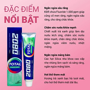 Kem đánh răng ngừa sâu răng và hôi miệng 2080 Total Mint hương bạc hà Hàn Quốc 120g
