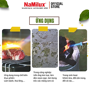 Đèn Khò Gas Cao Cấp NaMilux│Có Nút Vặn Điều Chỉnh Được Nhiệt Độ Và Ngọn Lửa Nơi Đầu Khò│Công Suất 1,850W│Hàng Chính Hãng