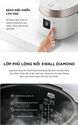 Nồi cơm điện tử áp suất kép Cuckoo CRP-ST1010FW (1.8L) (màu trắng) - Hàng Chính Hãng