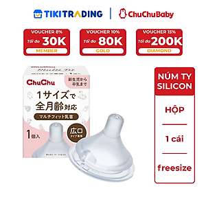 Núm Ty Silicon Cổ Rộng Hộp Siêu Mềm Multi Fit Ngừa Sặc Sữa, Chống Đầy Hơi Chính Hãng