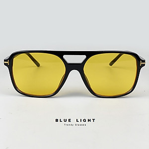 Kính Râm Kính Mát Nam Nữ TF Mắt To Gọng Nhựa Dẻo TR90 Mắt Màu Vàng, Xanh Dương, Đen Chống Tia UV - BLUE LIGHT