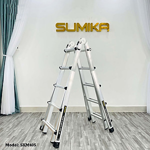 Thang nhôm rút lồng đa năng SUMIKA SKM405 - Chữ A cao nhất 2.5m, chữ I cao nhất 5.0m, tải trọng 300kg