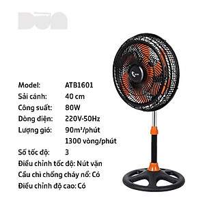 (ASIA) Quạt lửng Asia TURBO 6 cánh 80w - bán công nghiệp -  Hàng chính hãng