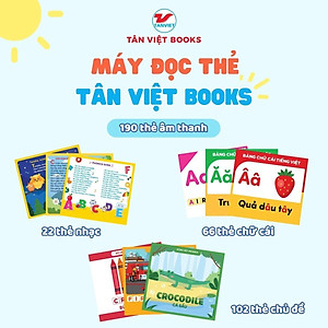 Sách - Máy Đọc Thẻ Tân Việt Book 3 Trong 1 - Song Ngữ Anh-Việt - Màu Xanh