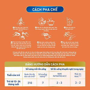 Sữa bột NAN INFINIPRO A2 2 với công thức đầu tiên kết hợp giữa đạm quý A2 & 6HMO & Dual Probiotics nhập khẩu Thụy Sĩ - Hộp 400g cho bé 12 - 24 tháng