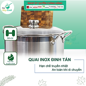 Nồi luộc gà cao cấp Fivestar N28-3DG 3 đáy từ nắp kính 28cm ( tặng 2 vá canh )