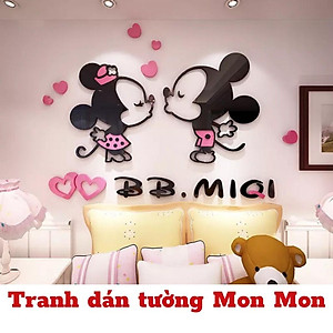 Mua Tranh dán tường Mon Mon - Decal dán tường mica 3D hình mickey ...