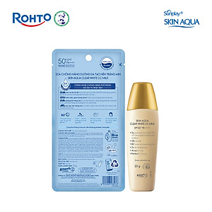 Kem chống nắng Skin Aqua trang điểm tạo nền trắng mịn & đều màu dạng sữa Sunplay Skin Clear White CC Milk SPF 50, PA++++ 25g
