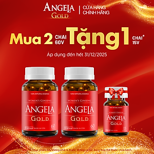 [Tặng Angela 15v] Combo 2 Hộp 60v - Viên Uống ANGELA GOLD Hỗ Trợ Sức Khỏe, Sắc Đẹp Và Sinh Lý Nữ