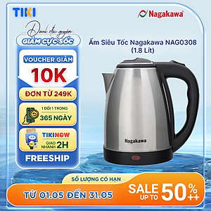 Ấm Siêu Tốc Nagakawa NAG0308 (1.8 Lít) - Hàng Chính Hãng