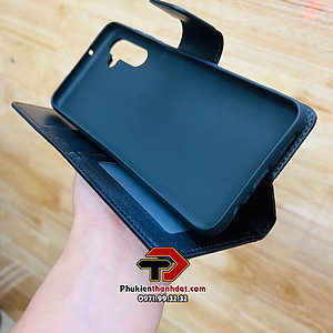 Bao da dạng ví  cho SamSung Galaxy A04s hiệu Hanman có ngăn đựng thẻ và tiền - Hàng chính hãng