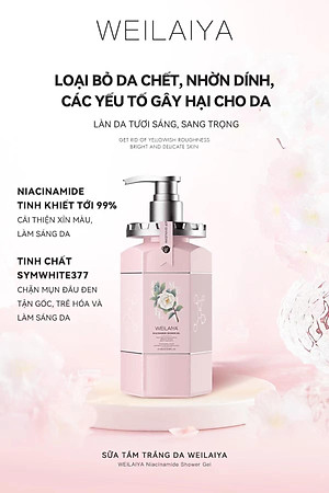Sữa Tắm Trắng Da Hoa Trà Weilaiya Niacinamide Shower Gel - Hương nước hoa ngọt ngào 450ml