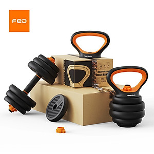 Bộ Tạ Tay (6 in 1) Composite FED Kết hợp tạ đẩy(30 kg)Đa Năng Cao cấp --- hàng chính hãng