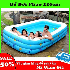 hồ bơi phao trẻ em,Bể bơi phao trong nhà, hình chữ nhật kích thước 210cm
