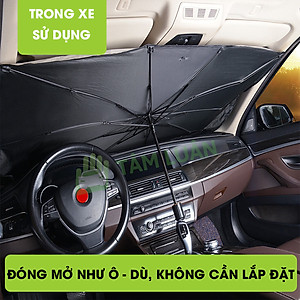 Ô che nắng ô tô gấp gọn, tấm che nắng kính lái ô tô xe hơi chống nóng kính trước chống tia cực tím UPF 50+ TÂM LUÂN Chổi lau tẩm dầu - Hàng chính hãng