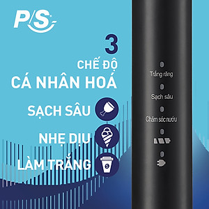 Bộ bàn Chải Điện P/S Sonic Expert Chuyên Gia Sóng Âm - Công Nghệ Sóng Âm, Chải Sạch Mảng Bám Tới 8X - Đen Glowy