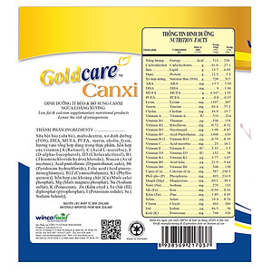 Sữa bột Wincofood GoldCare Canxi: dinh dưỡng ít béo ngừa tiểu đường, bổ sung canxi giúp xương chắc khỏe, MUFA, PUFA tốt cho tim mạch, phù hợp cho người từ 30 tuổi trở lên.