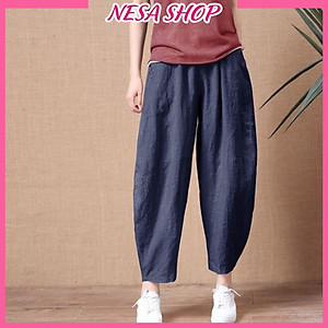 Quần ống rộng, chất liệu Linen, quần kiểu nữ form rộng rãi, thoải mái NeSa Shop QKH.39