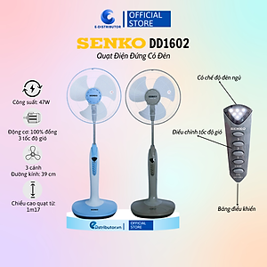 Quạt đứng Senko có đèn DD1602 hàng chính hãng màu sắc ngẫu nhiên 