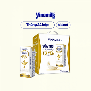 Thùng 24 hộp Sữa tươi tiệt trùng chứa tổ yến Vinamilk Green farm - hộp 180ml
