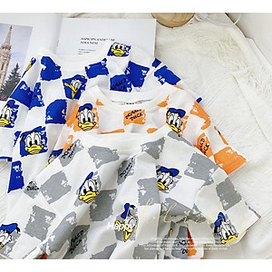 Áo thun họa tiết con vịt cho bé trai phong cách Hàn Quốc size 20-65kg chất cotton mềm mịn mát