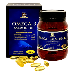 Viên Uống Dầu Cá Hồi Úc Dr Natural Omega 3 Salmon Oil 180 Viên | Tốt Cho Mắt, Não, Tìm, Giảm Nguy Cơ Xơ Vữa Động Mạch - Hàng Chính Hãng