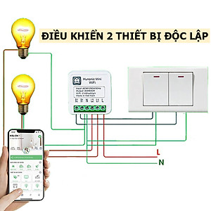 Công tắc Hunonic Mini wifi điều khiển từ xa từ công tắc thường thành công tắc thông minh